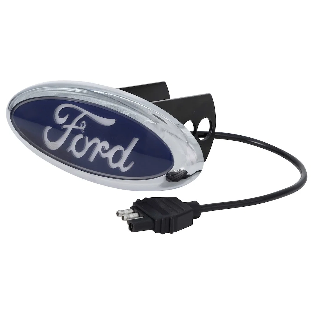 002317R01 – PLASTICOLOR Trailer Hitch Cover, Fits 1-1/4 And 2 Inch Receivers Ford Logo Metal With Light And Mounting ...